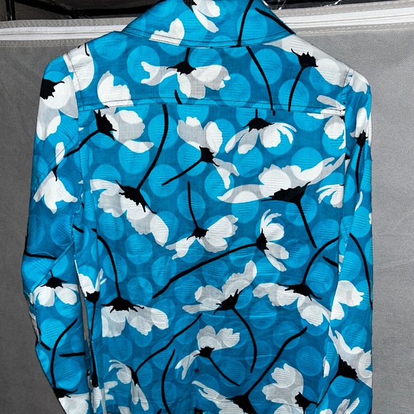 Molly & Maxx Blue Lightweight Petite Floral Zip Up Jacket Size Petite Small - Picture 2 of 4